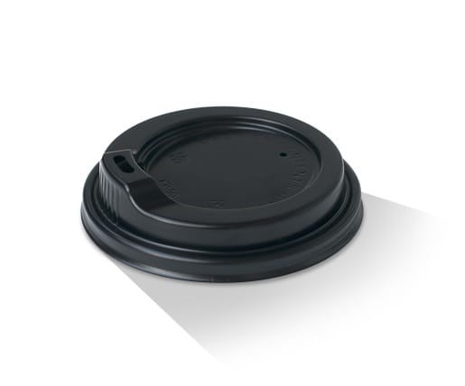 90mm PS COFFEE CUP LIDS BLACK TRAVEL